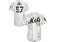 White Kevin Long Men #57 Majestic MLB New York Mets 2016 Memorial Day Fashion Flex Base Jersey