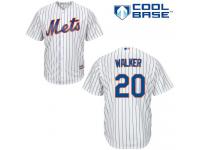White Neil Walker Men #20 Majestic MLB New York Mets Cool Base Home Jersey