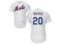 White Neil Walker Men #20 Majestic MLB New York Mets Flexbase Collection Jersey