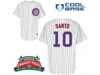 White Ron Santo Men #10 Majestic MLB Chicago Cubs Cool Base Home Jersey