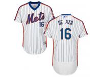 White-Royal Alejandro De Aza Men #16 Majestic MLB New York Mets Flexbase Collection Jersey