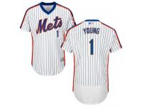 White-Royal Chris Young Men #1 Majestic MLB New York Mets Flexbase Collection Jersey