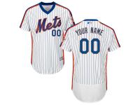 White-Royal Customized Men Majestic MLB New York Mets Flexbase Collection Jersey