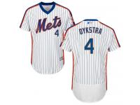 White-Royal Lenny Dykstra Men #4 Majestic MLB New York Mets Flexbase Collection Jersey