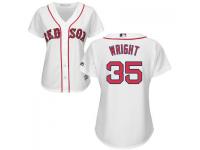 White Steven Wright Women #35 Majestic MLB Boston Red Sox 2016 New Cool Base Jersey