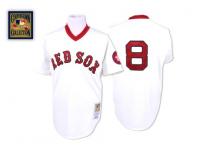 White Throwback Carl Yastrzemski Men #8 Mitchell And Ness MLB Boston Red Sox Jersey