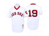 White Throwback Fred Lynn Men #19 Mitchell And Ness MLB Boston Red Sox Jersey