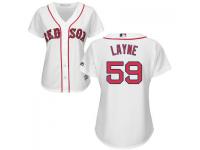 White Tom Layne Women #59 Majestic MLB Boston Red Sox 2016 New Cool Base Jersey