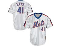 White Tom Seaver Men #41 Majestic MLB New York Mets Cooperstown Collection Jersey