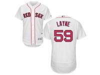 White Tommy Layne Men #59 Majestic MLB Boston Red Sox Flexbase Collection Jersey