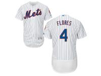 White Wilmer Flores Men #4 Majestic MLB New York Mets Flexbase Collection Jersey
