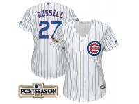 Women Addison Russell #27 Chicago Cubs 2017 Postseason White Cool Base Jersey