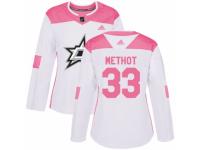 Women Adidas Dallas Stars #33 Marc Methot White/Pink Fashion NHL Jersey