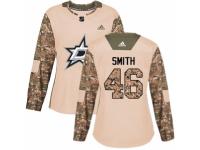 Women Adidas Dallas Stars #46 Gemel Smith Camo Veterans Day Practice NHL Jersey