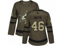 Women Adidas Dallas Stars #46 Gemel Smith Green Salute to Service NHL Jersey