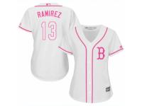 Women Majestic Boston Red Sox #13 Hanley Ramirez White Fashion MLB Jersey