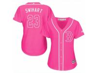 Women Majestic Boston Red Sox #23 Blake Swihart Pink Fashion MLB Jersey