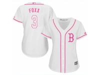 Women Majestic Boston Red Sox #3 Jimmie Foxx White Fashion MLB Jersey
