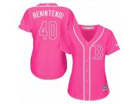 Women Majestic Boston Red Sox #40 Andrew Benintendi Pink Fashion MLB Jersey
