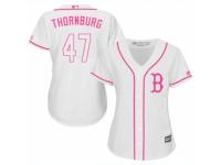 Women Majestic Boston Red Sox #47 Tyler Thornburg White Fashion MLB Jersey