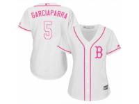 Women Majestic Boston Red Sox #5 Nomar Garciaparra White Fashion MLB Jersey