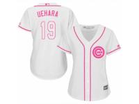 Women Majestic Chicago Cubs #19 Koji Uehara White Fashion MLB Jersey