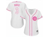 Women Majestic Chicago Cubs #3 David Ross White Fashion MLB Jersey