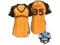 Women's 2016 MLB All-Star American Boston Red Sox Steven Wright #35 Yellow Run Derby Cool Base Jersey