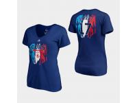 Women's Chicago Cubs 2019 Spring Training #17 Royal Kris Bryant V-Neck T-Shirt