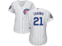 Women's Chicago Cubs #21 Mark Zagunis Majestic White 2016 World Series Champions Home Cool Base Jersey