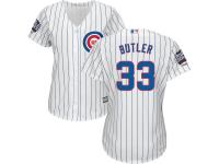 Women's Chicago Cubs #33 Eddie Butler Majestic White 2016 World Series Champions Home Cool Base Jersey