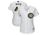 Women's Chicago Cubs Anthony Rizzo Majestic White 2018 Memorial Day Cool Base Player Jersey