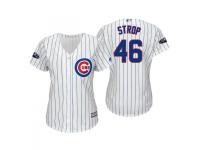 Women's Cubs 2018 Postseason Home White Pedro Strop Cool Base Jersey