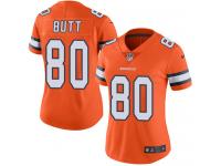 Women's Limited Jake Butt #80 Nike Orange Jersey - NFL Denver Broncos Rush