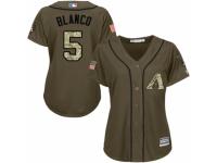 Women's Majestic Arizona Diamondbacks #5 Gregor Blanco Green Salute to Service MLB Jersey