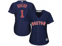 Women's Majestic Boston Red Sox #1 Bobby Doerr Authentic Navy Blue Alternate Road MLB Jersey