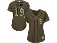 Women's Majestic Boston Red Sox #19 Fred Lynn Authentic Green Salute to Service MLB Jersey