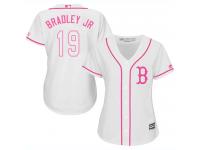 Women's Majestic Boston Red Sox #19 Jackie Bradley Jr Authentic White Fashion MLB Jersey