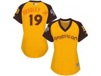 Women's Majestic Boston Red Sox #19 Jackie Bradley Jr Authentic Yellow 2016 All-Star American League BP Cool Base MLB Jersey