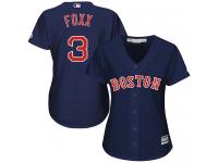 Women's Majestic Boston Red Sox #3 Jimmie Foxx Authentic Navy Blue Alternate Road MLB Jersey