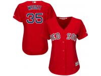 Women's Majestic Boston Red Sox #35 Steven Wright Authentic Red Alternate Home MLB Jersey