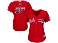 Women's Majestic Boston Red Sox #37 Bill Lee Authentic Red Alternate Home MLB Jersey