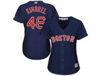 Women's Majestic Boston Red Sox #46 Craig Kimbrel Authentic Navy Blue Alternate Road MLB Jersey