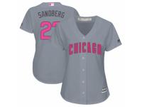 Women's Majestic Chicago Cubs #23 Ryne Sandberg Grey Mother's Day Cool Base MLB Jersey