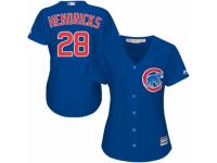 Women's Majestic Chicago Cubs #28 Kyle Hendricks Royal Blue Alternate MLB Jersey