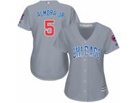 Women's Majestic Chicago Cubs #5 Albert Almora Jr Grey Road MLB Jersey