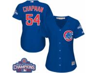 Women's Majestic Chicago Cubs #54 Aroldis Chapman Royal Blue Alternate 2016 World Series Champions Cool Base MLB Jersey