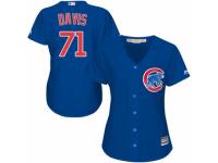 Women's Majestic Chicago Cubs #71 Wade Davis Cool Base Royal Blue Alternate MLB Jersey