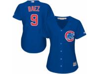 Women's Majestic Chicago Cubs #9 Javier Baez Royal Blue Alternate MLB Jersey