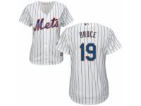 Women's Majestic New York Mets #19 Jay Bruce White Home Cool Base MLB Jersey